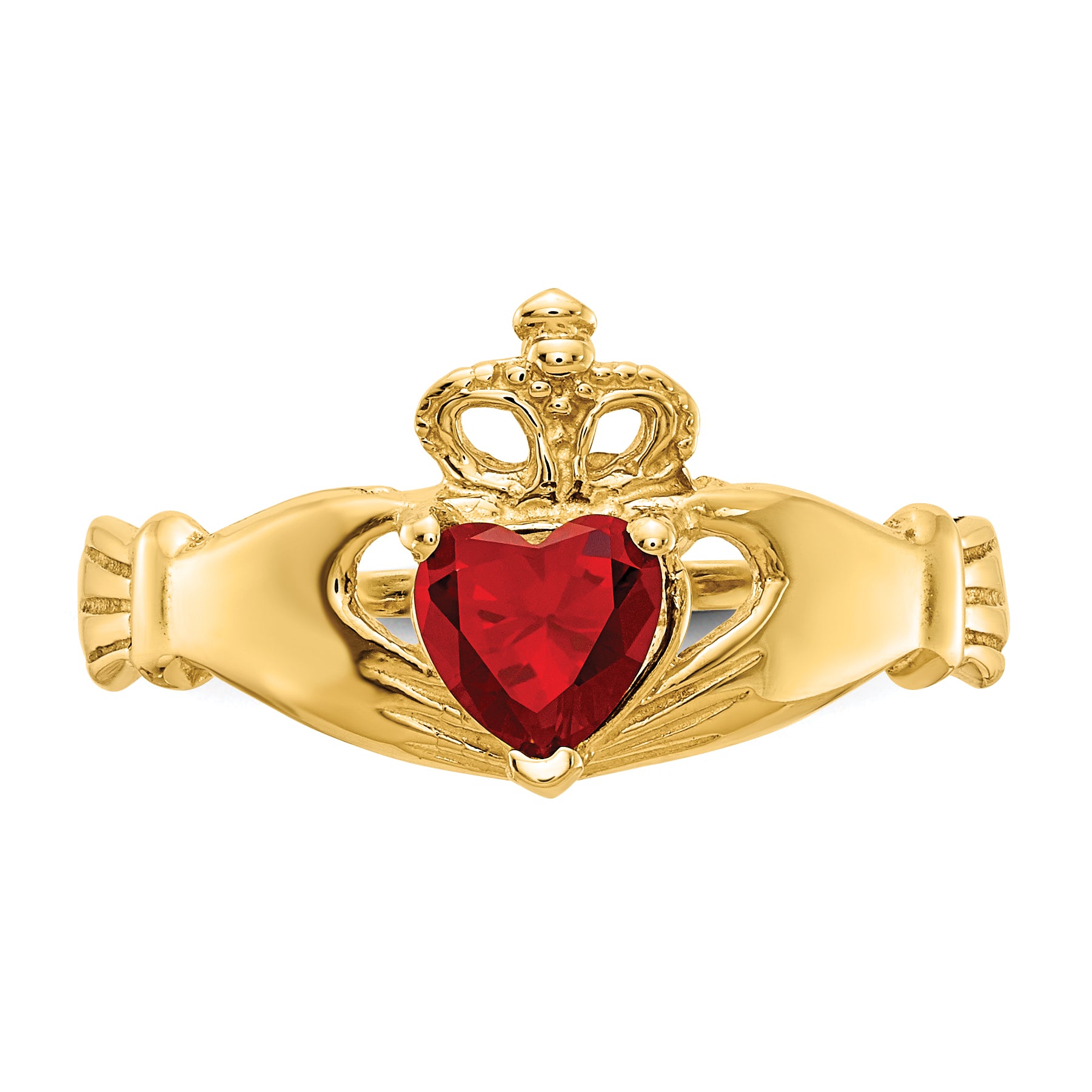 10k CZ January Birthstone Claddagh Heart Ring