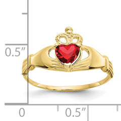 10k CZ January Birthstone Claddagh Heart Ring