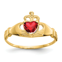 10k CZ January Birthstone Claddagh Heart Ring