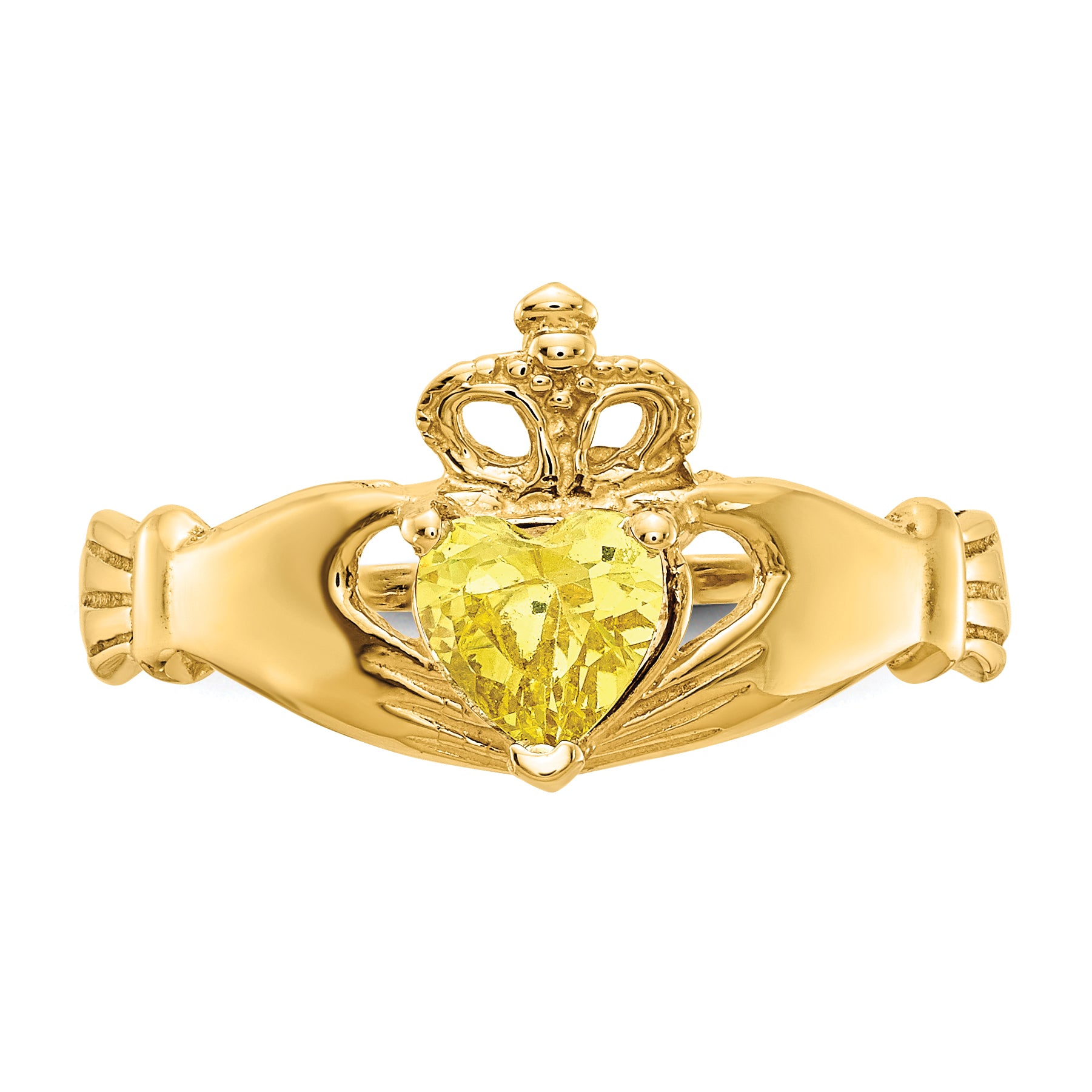 10k CZ November Birthstone Claddagh Heart Ring