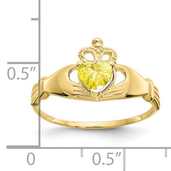 10k CZ November Birthstone Claddagh Heart Ring