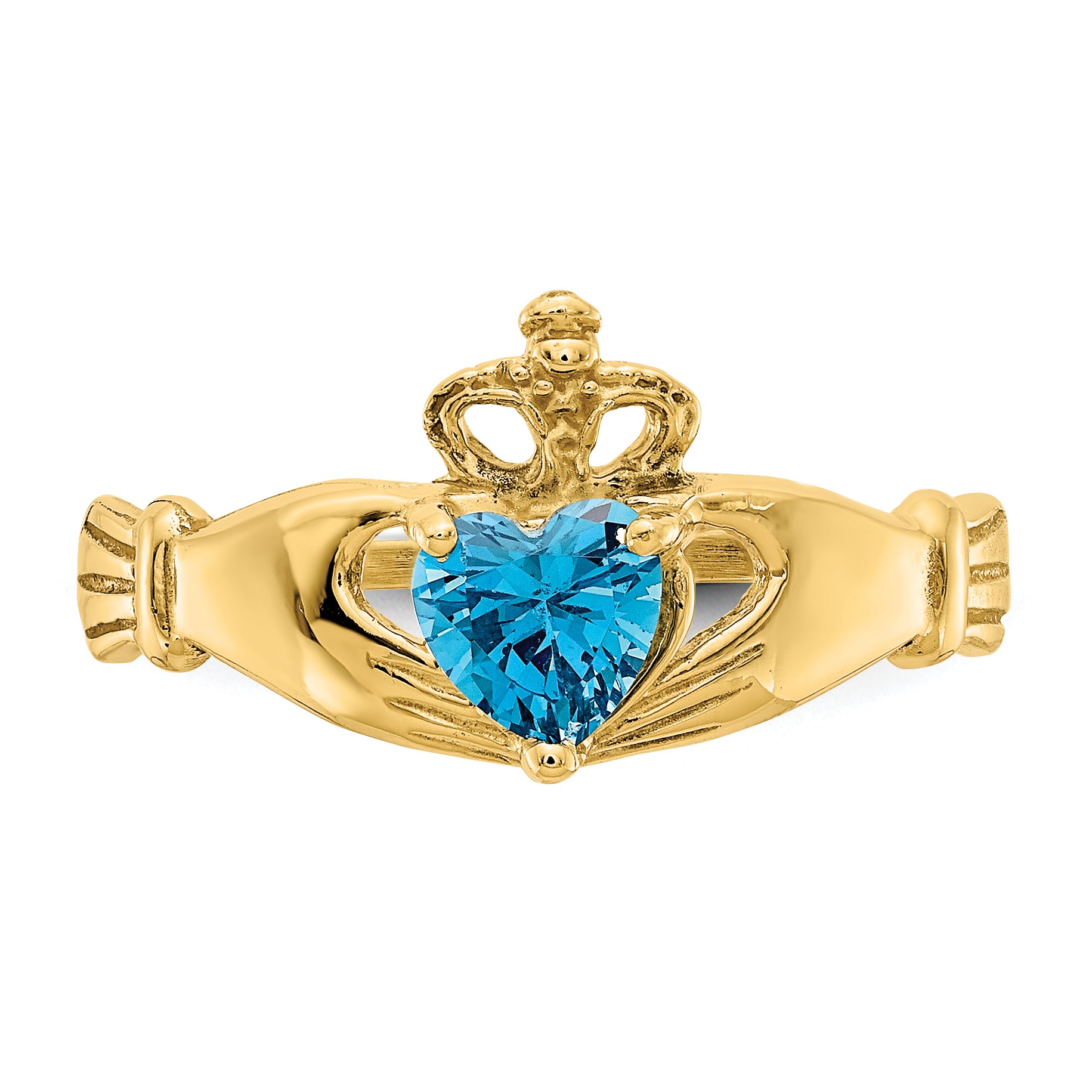 10k CZ December Birthstone Claddagh Heart Ring