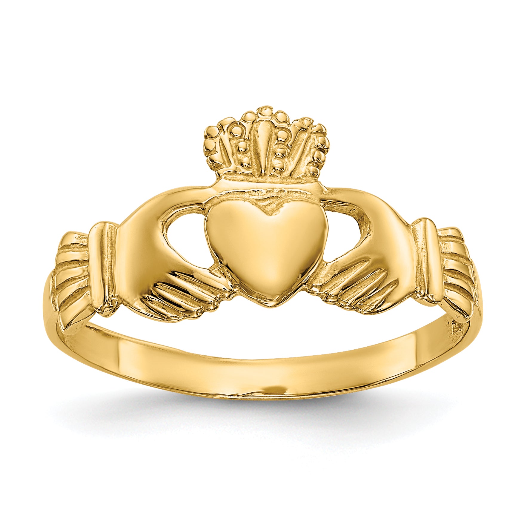 10k Polished Ladies Claddagh Ring Main image