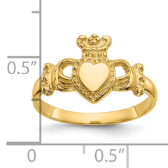 10K Polished Ladies Claddagh Ring