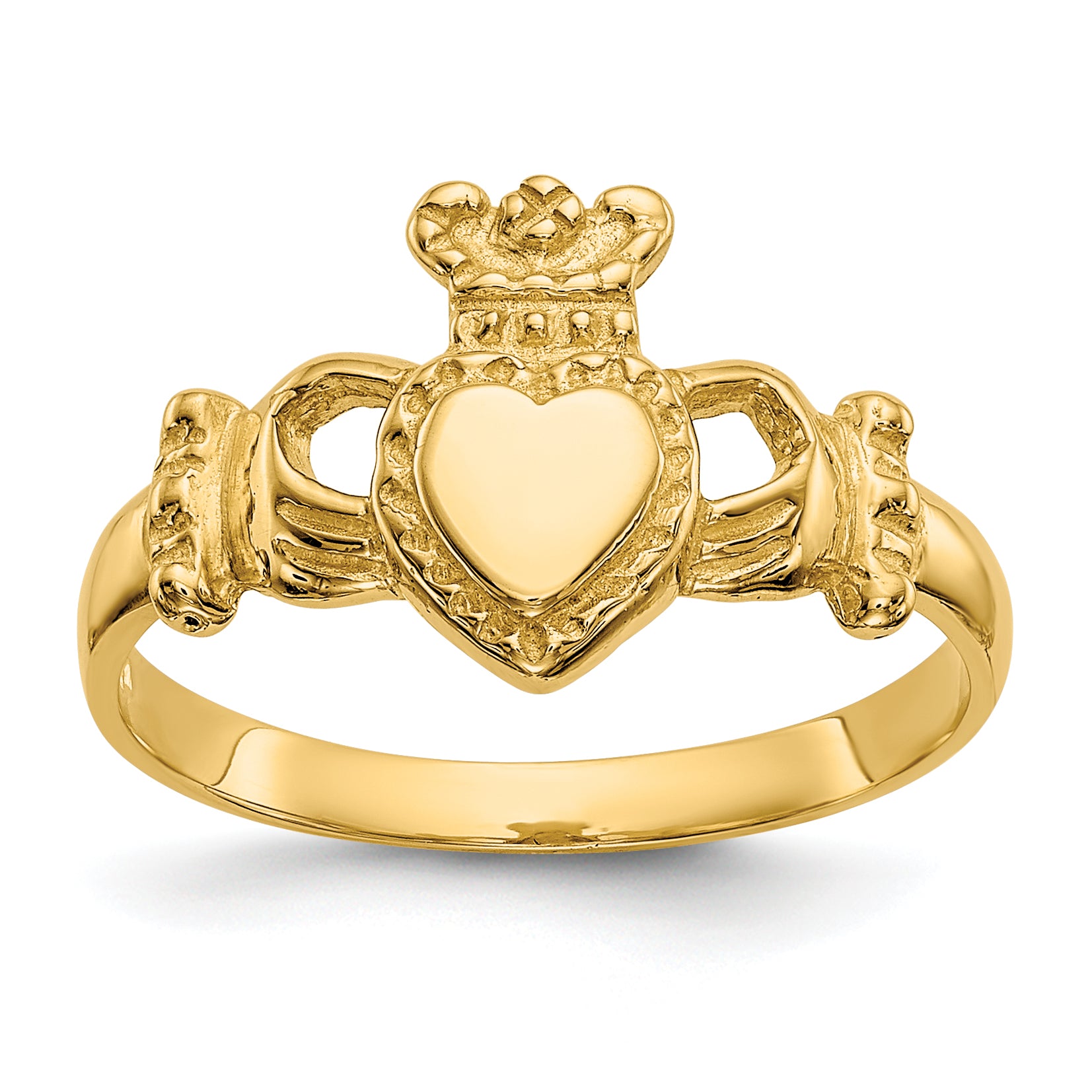 10K Polished Ladies Claddagh Ring