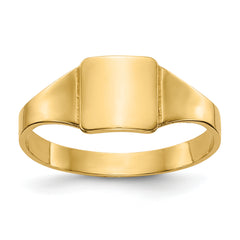 10k Polished Square Child's Signet Ring