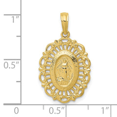 10k Oval Miraculous Medal Pendant