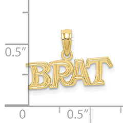 10K Polished BRAT Charm