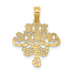 10K 100% SCORPIO Zodiac Charm