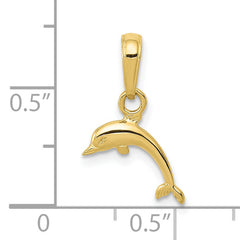 10K Mini Dolphin Pendant