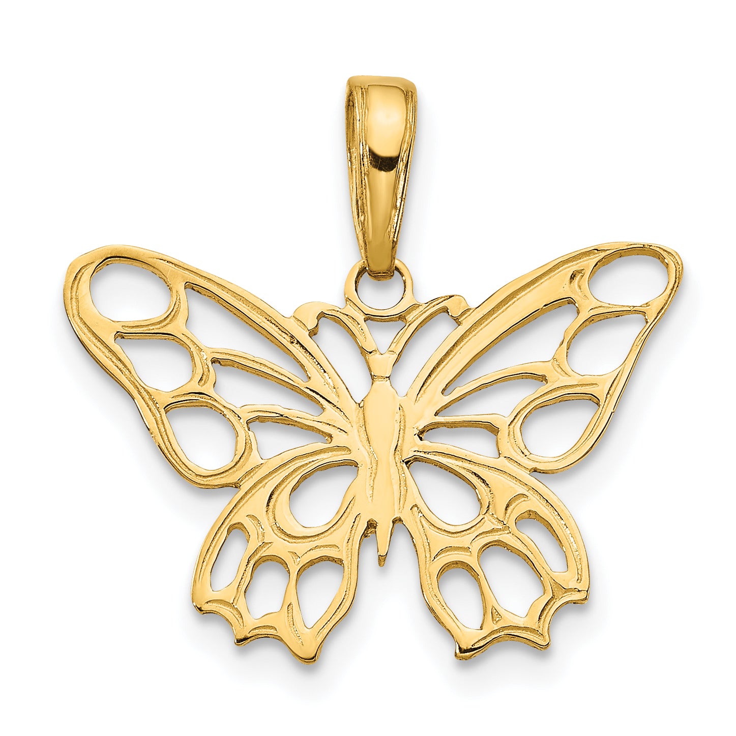 10K Butterfly Cut-out Pendant