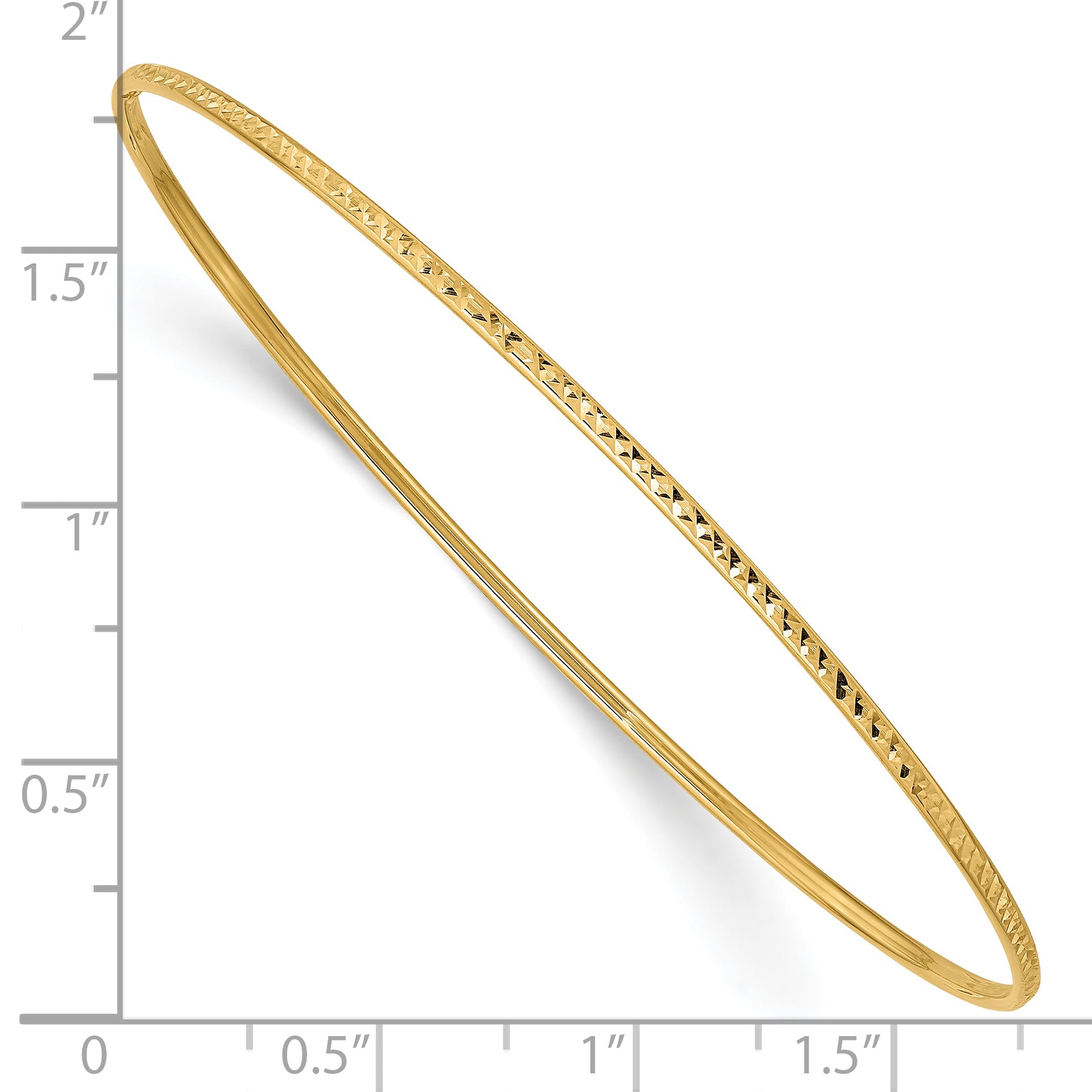 10k 1.5mm Diamond-Cut Slip-on Bangle Bracelet