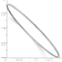 10k 1.5mm White Gold Diamond-Cut Slip-on Bangle Bracelet