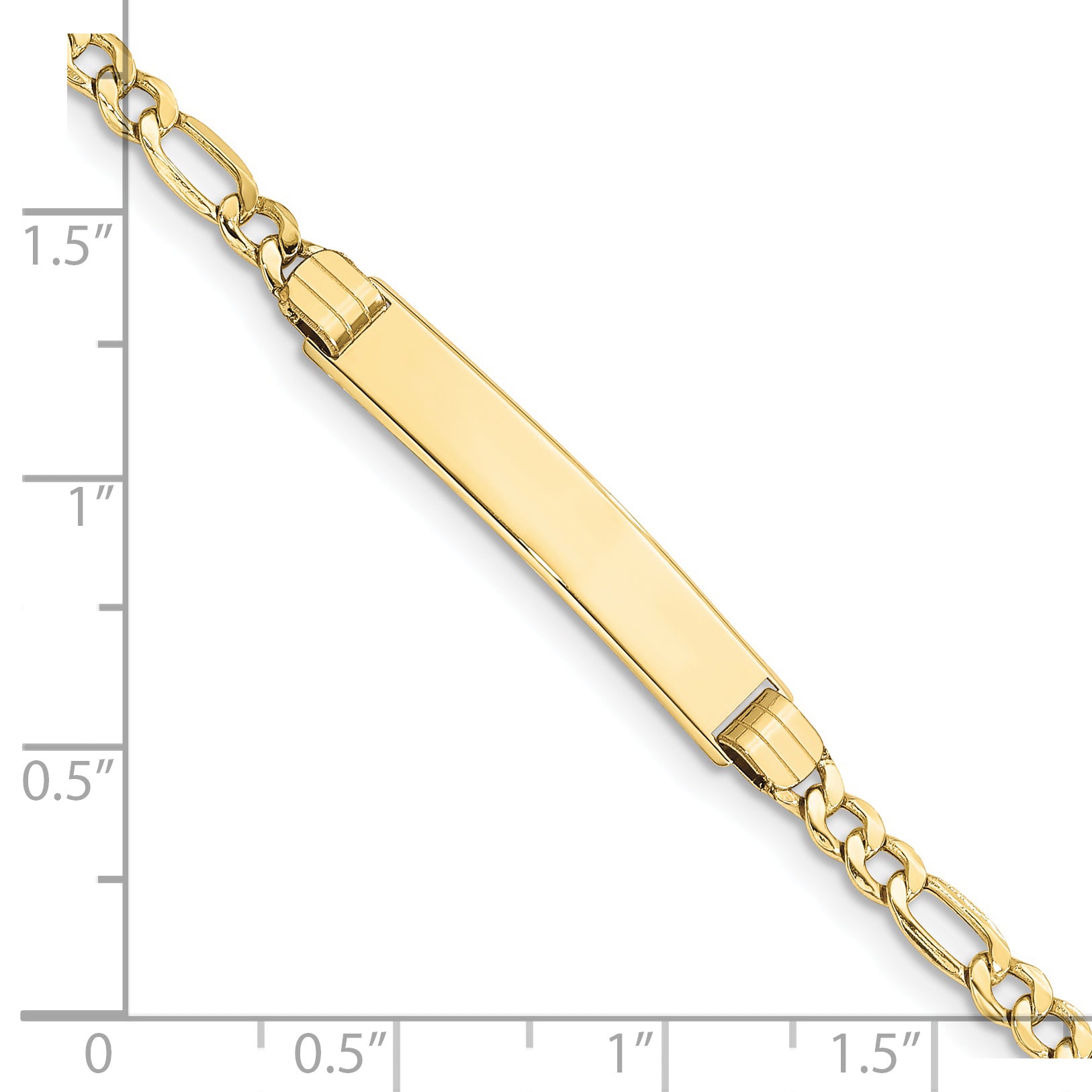 10k Semi-solid Figaro Link ID Bracelet