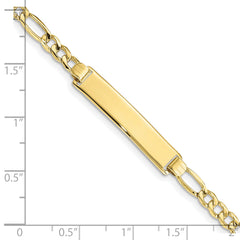 10k Semi-solid Figaro Link ID Bracelet