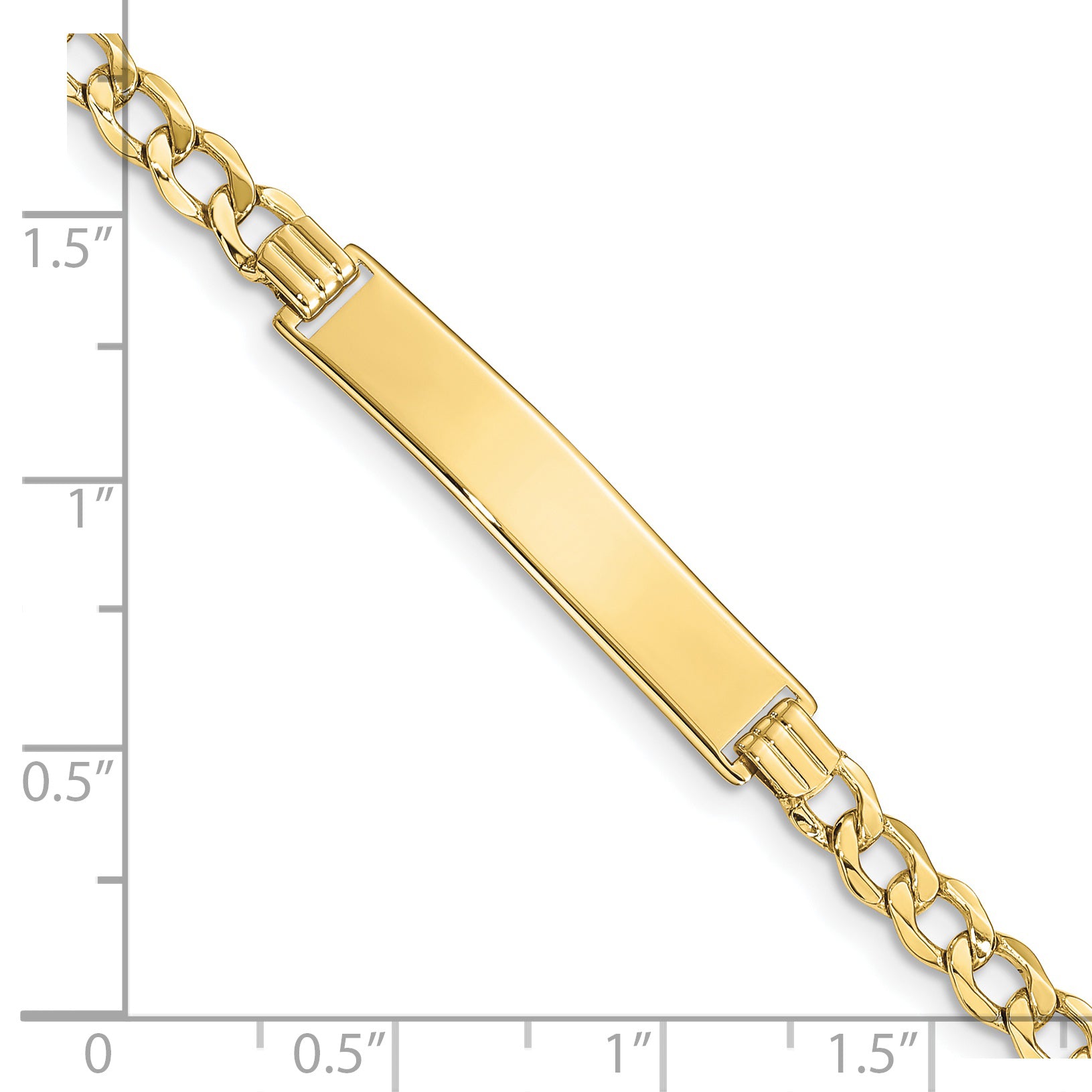 10k Semi-solid Curb Link ID Bracelet