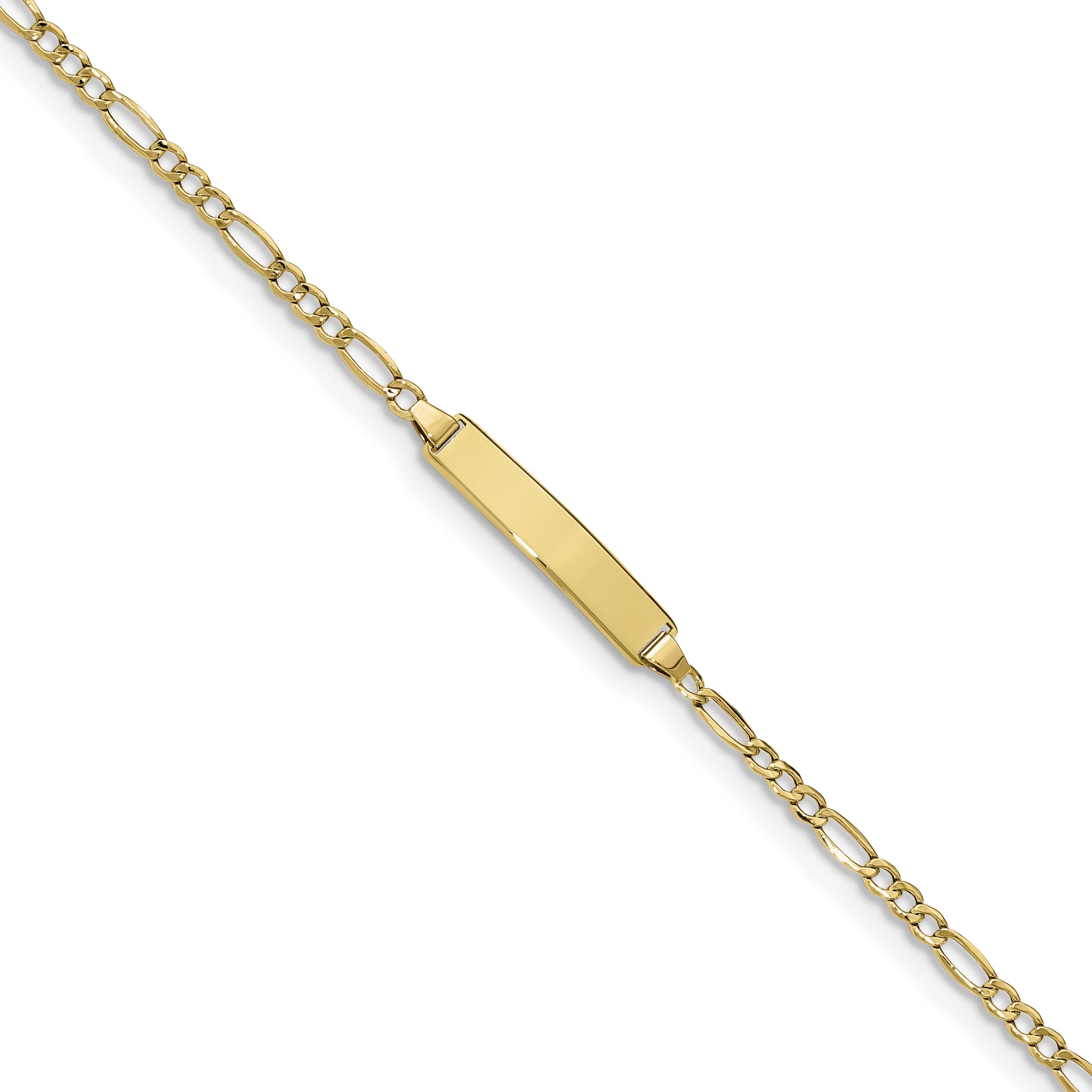 10K Semi-solid Figaro Link ID Bracelet