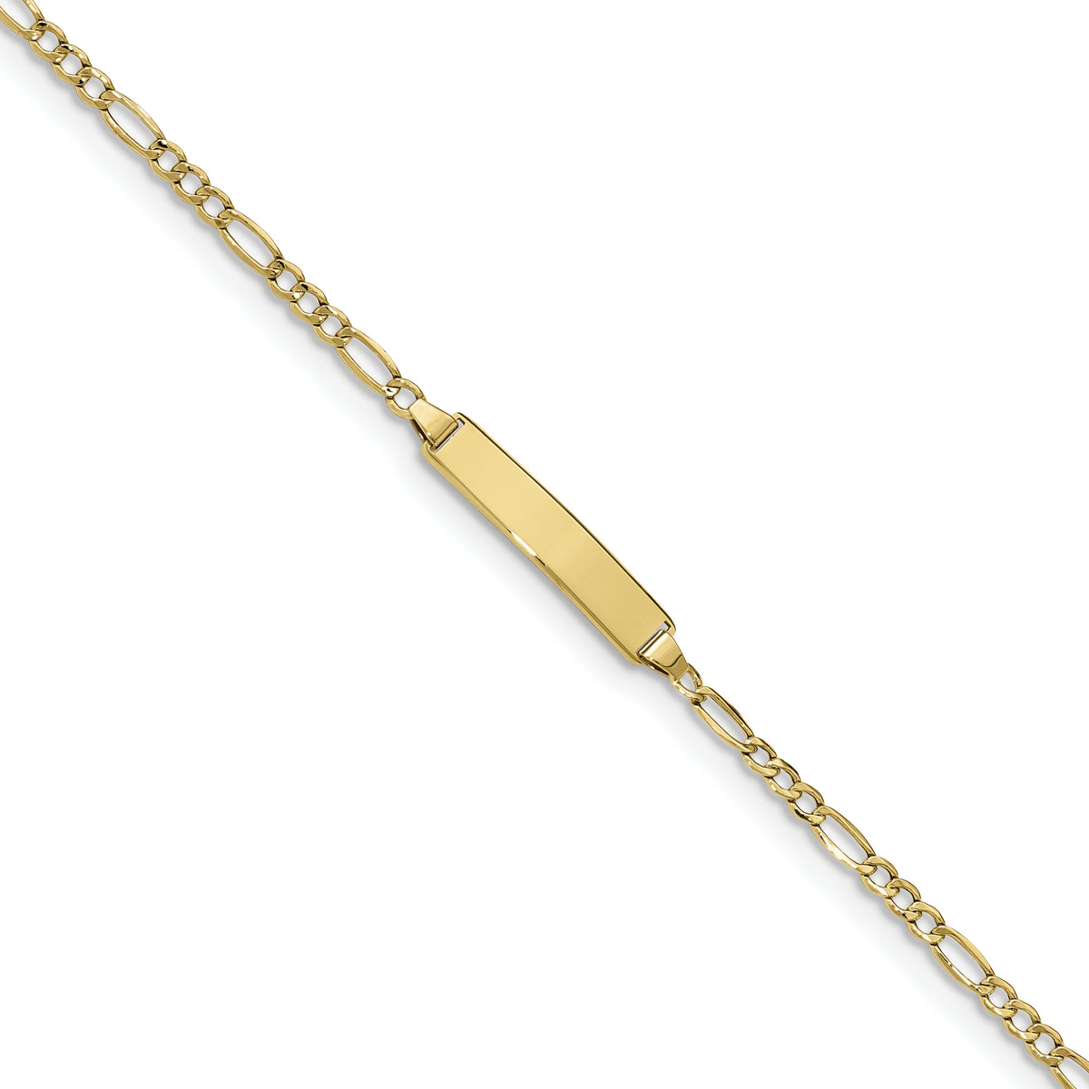 10K Semi-solid Figaro Link ID Bracelet