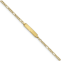 10K Semi-solid Figaro Link ID Bracelet