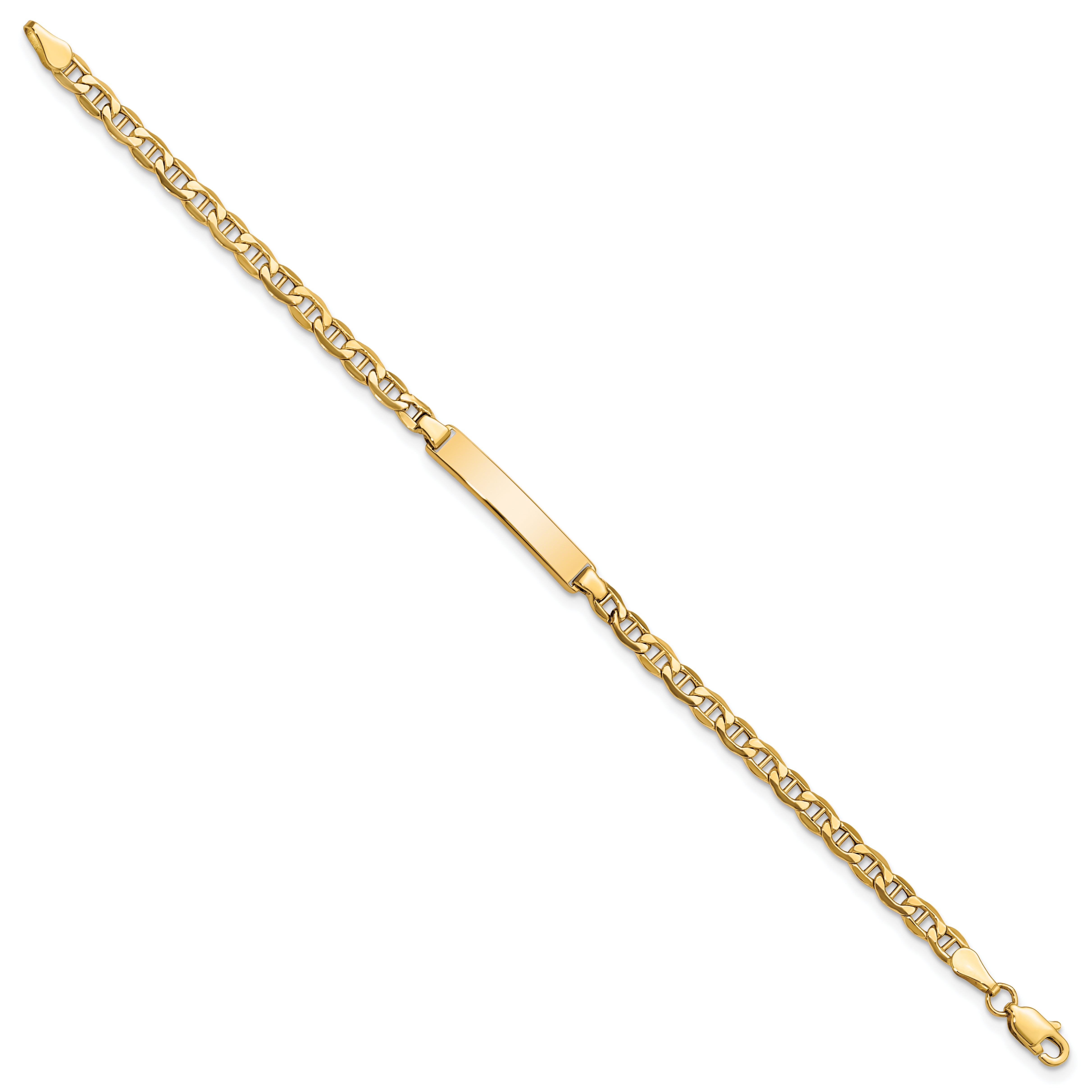 10k Semi-solid Anchor Link ID Bracelet