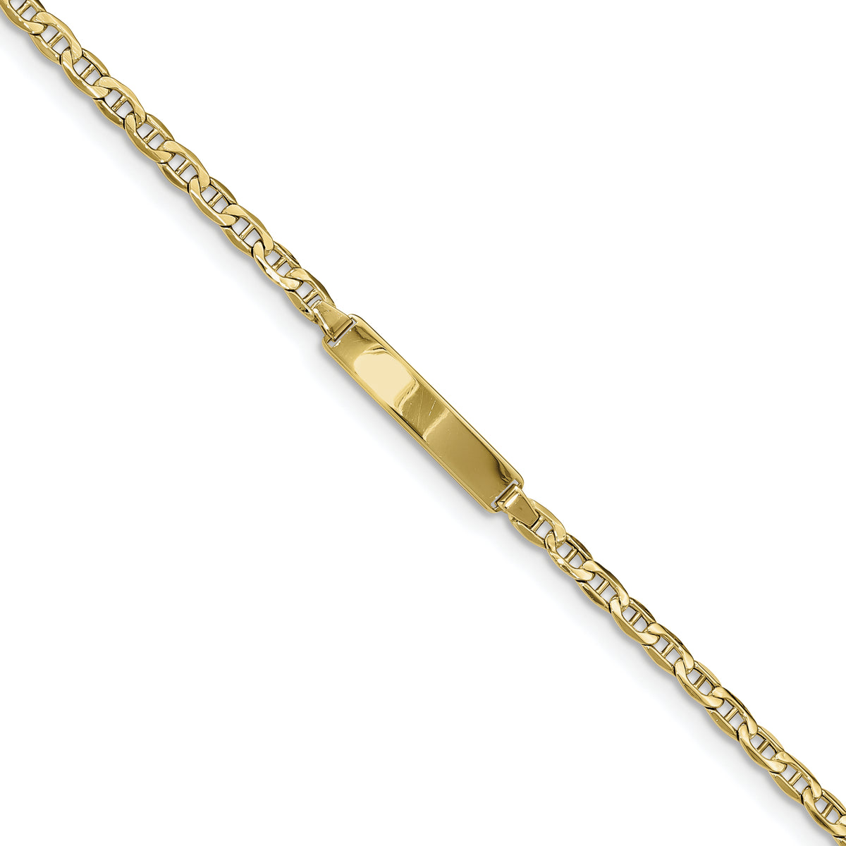 10K Semi-solid Anchor Link ID Bracelet