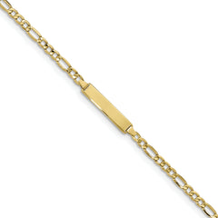 10K Semi-solid Figaro Link ID Bracelet