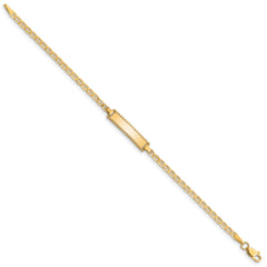 10k Flat Anchor Link ID Bracelet - 6