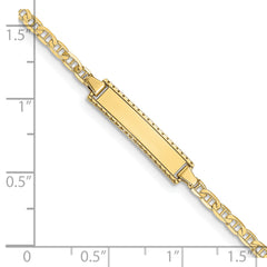 10k Flat Anchor Link ID Bracelet - 6