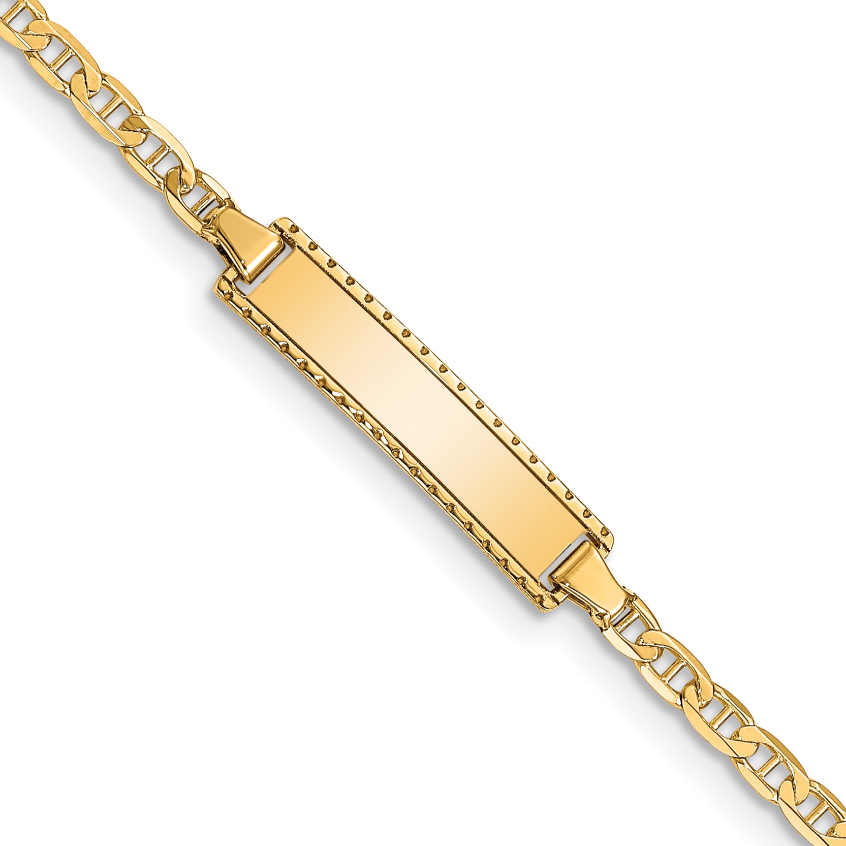 10k Flat Anchor Link ID Bracelet