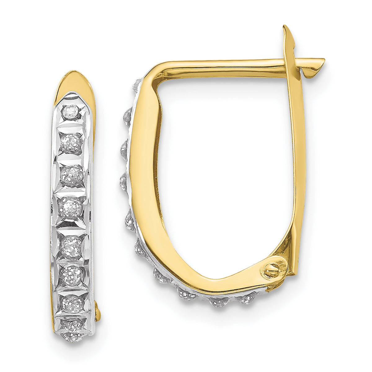 10k Diamond Fascination Hinged Hoop Earrings