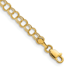 10k Hollow Double Link Charm Bracelet