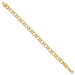 10k Solid Triple Link Charm Bracelet
