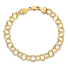 10k Solid Triple Link Charm Bracelet
