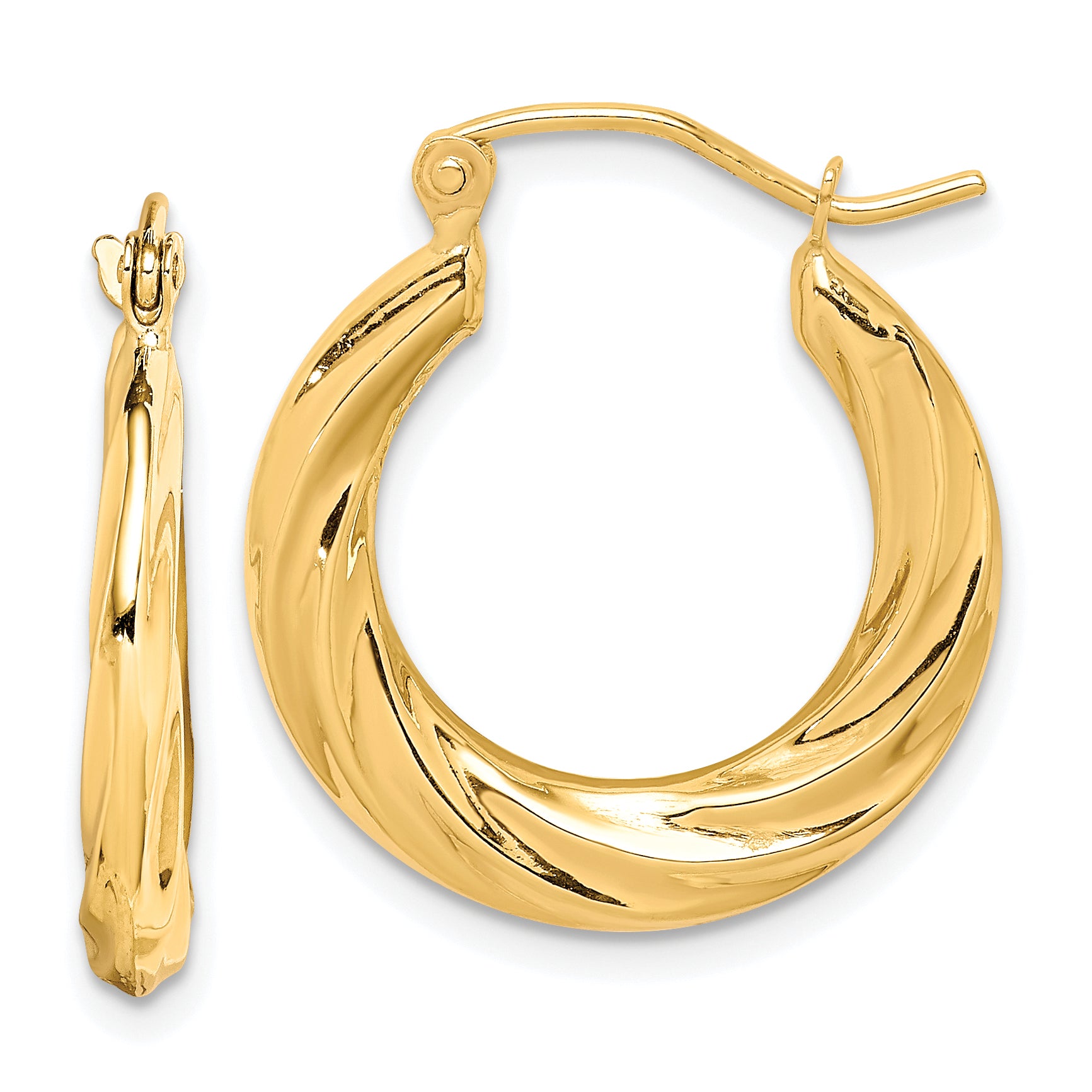 10k Fancy Small Hoop Earrings Main image