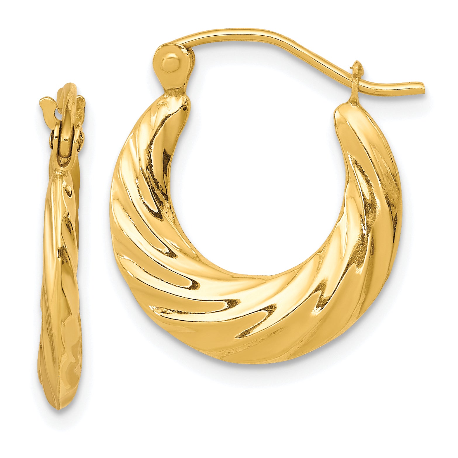 10k Fancy Small Hoop Earrings Main image