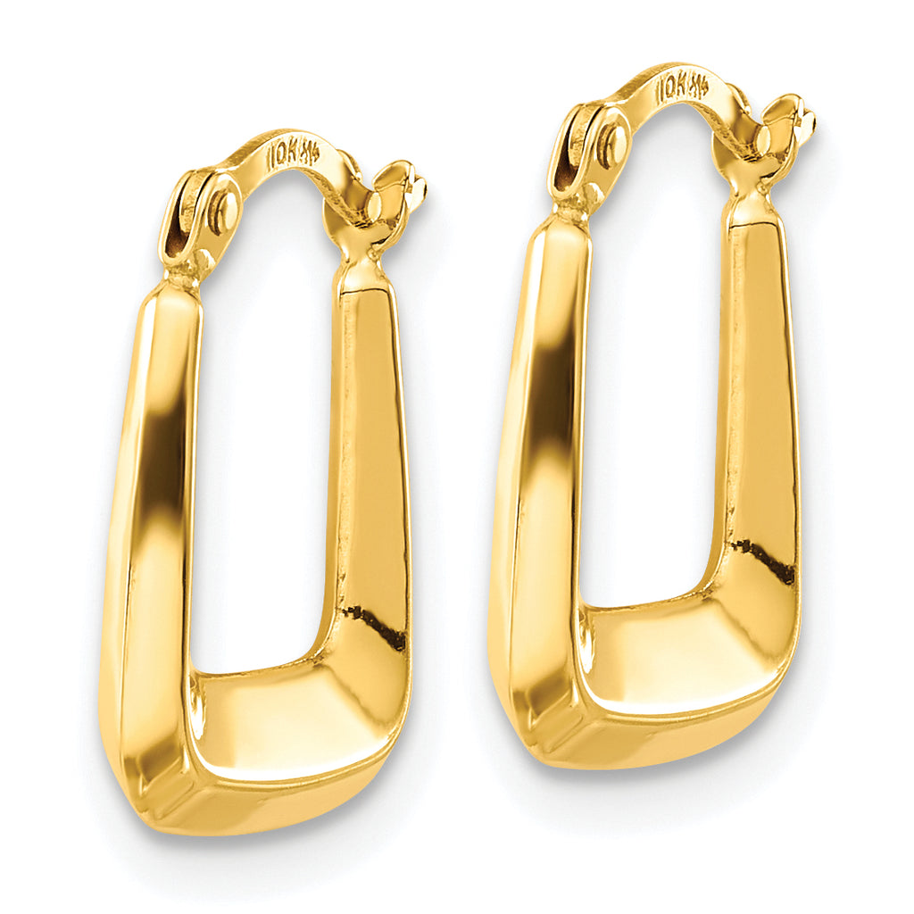 Squared Hoop Earrings in 10K Yellow Gold