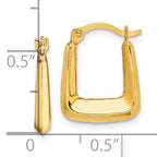Squared Hoop Earrings in 10K Yellow Gold