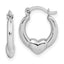 10K White Gold Heart Hollow Hoop Earrings
