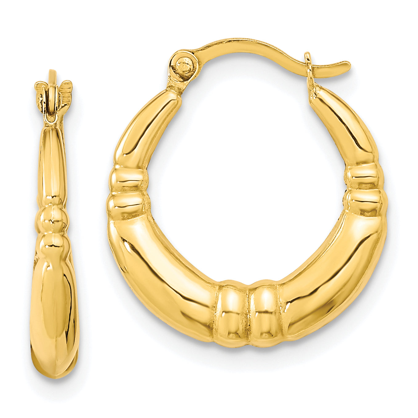 10k Polished Hoop Earrings Main image