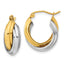 10k Two-tone Polished Double Hoop Earrings