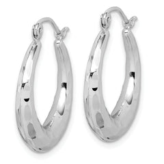 10K White Gold Diamond-Cut Polished Hoop Earrings for Women 23mm
