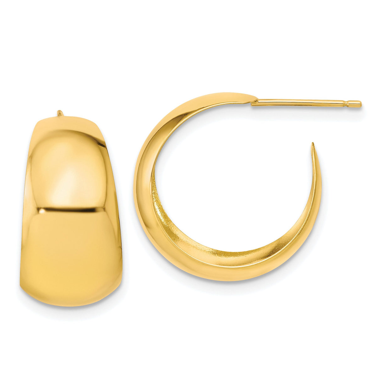 C-Hoop Back Closure Stud Earrings in 10K Yellow Gold, 10.1mm - Sophia Jewelers Main image