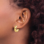 10K Gold Polished J-Hoop Earrings with Post Back for Women