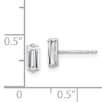 10K White Gold Polished CZ Stud Earrings