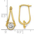 10K Polished CZ Hoop Earrings