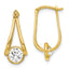 10K Polished CZ Hoop Earrings