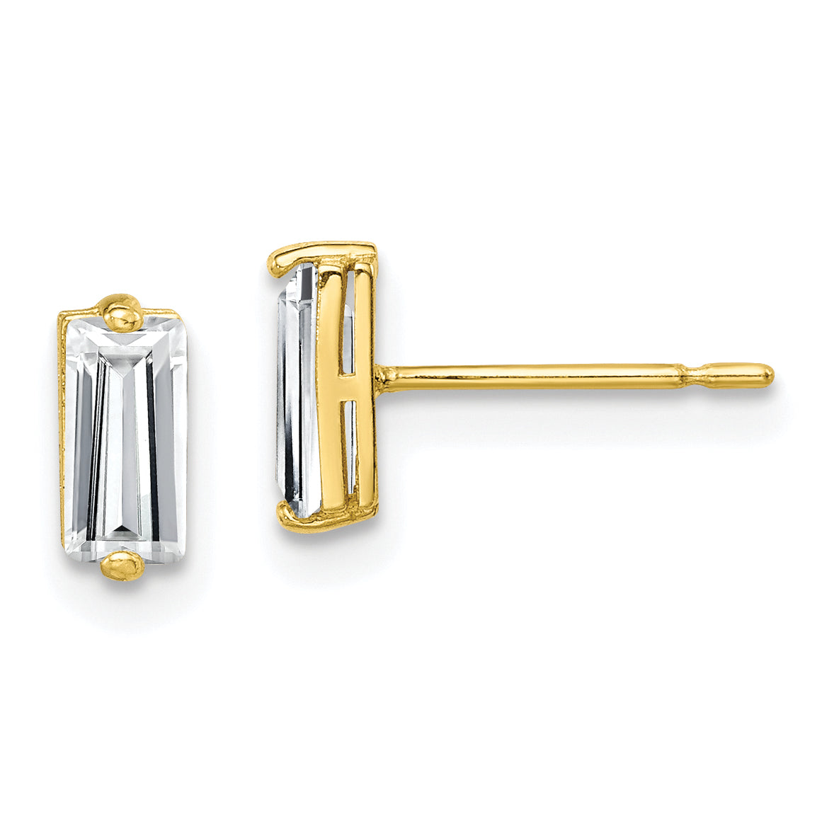 10K Polished CZ Stud Earrings Main image