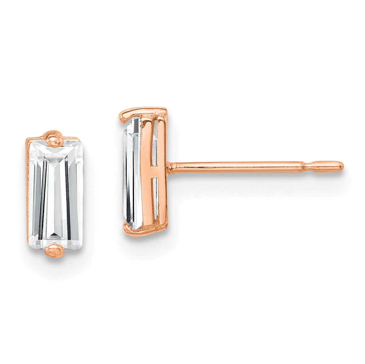 10K Rose Gold Polished CZ Stud Earrings Main image