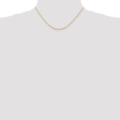 10K Gold Rope Necklace with Polished Diamond-Cut Lightweight Design