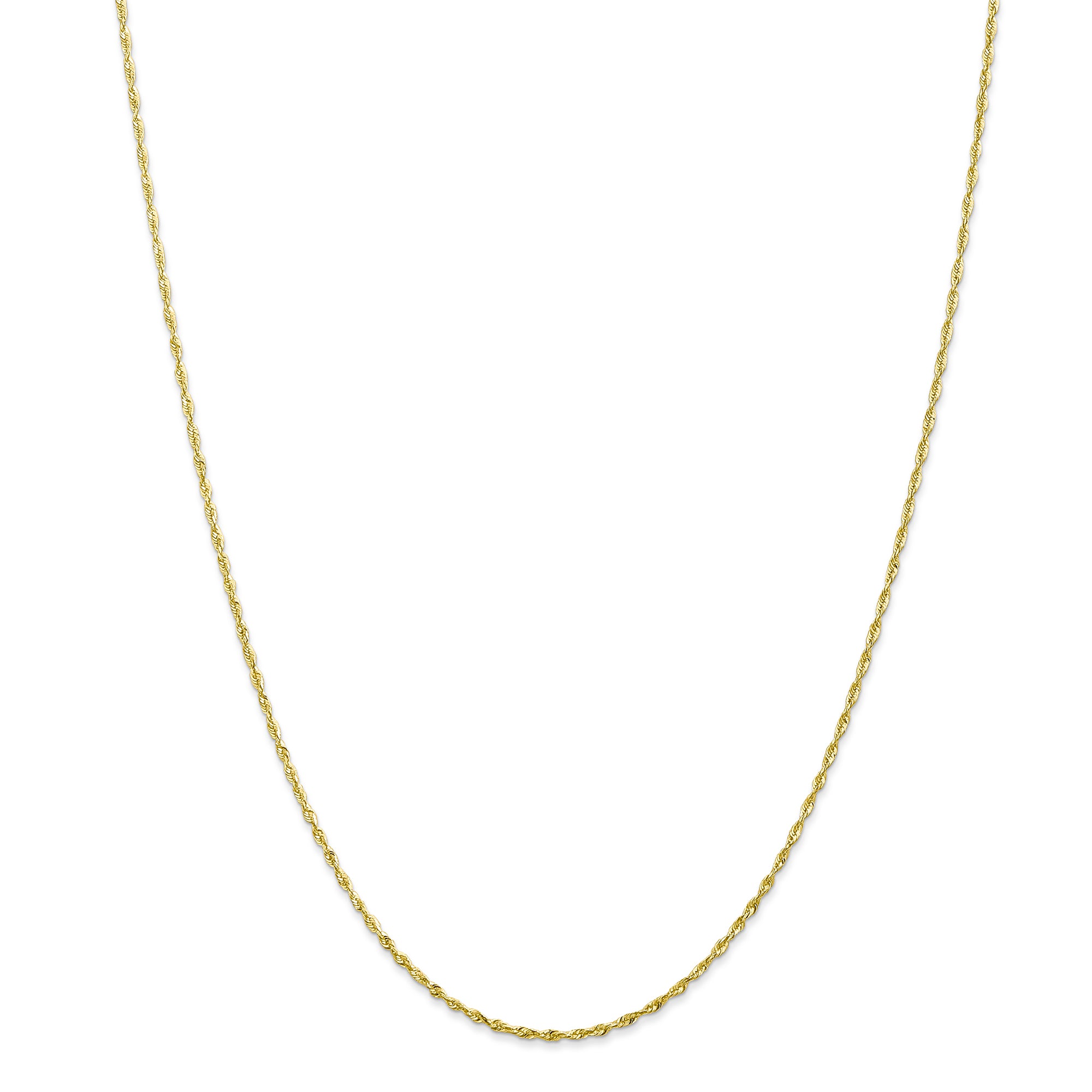10K 1.5mm Diamond Cut Extra-Lite Rope Chain